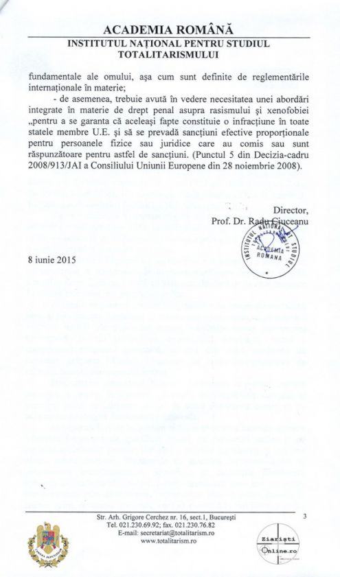 Academia Romana INST despre Miscarea Legionara 03 Iunie 2015 - Camera Deputatilor - Ziaristi Online